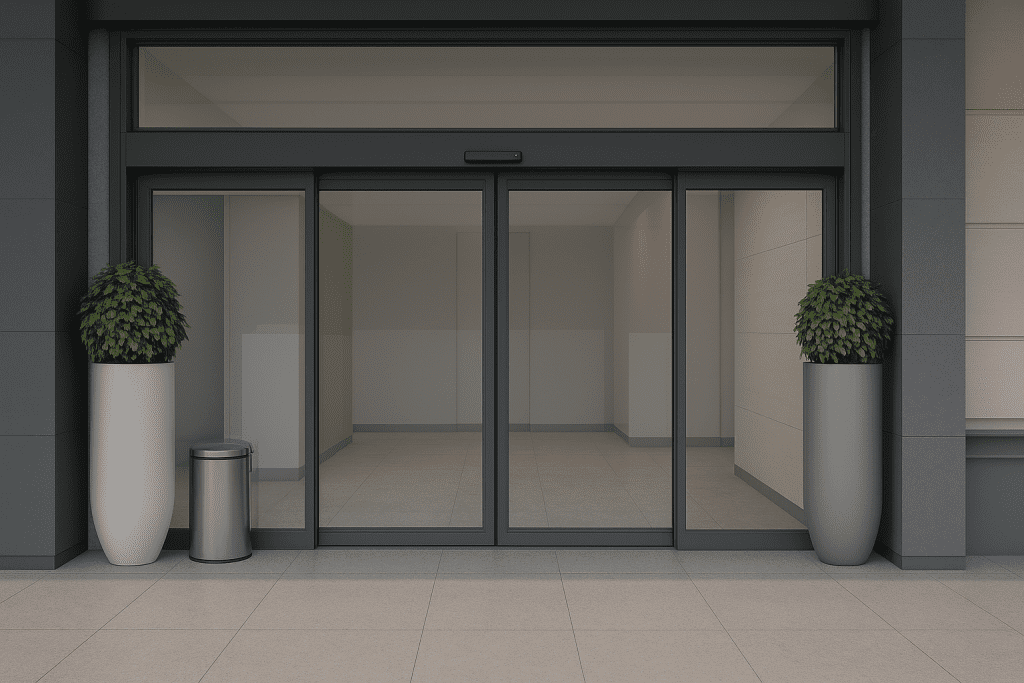 درب شیشه ای اتوماتیک تلسکوپی