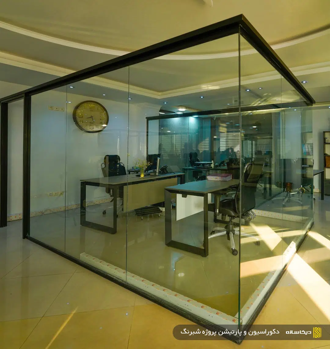 دکوراسیون داخلی و پارتیشن اداری پروژه شبرنگ