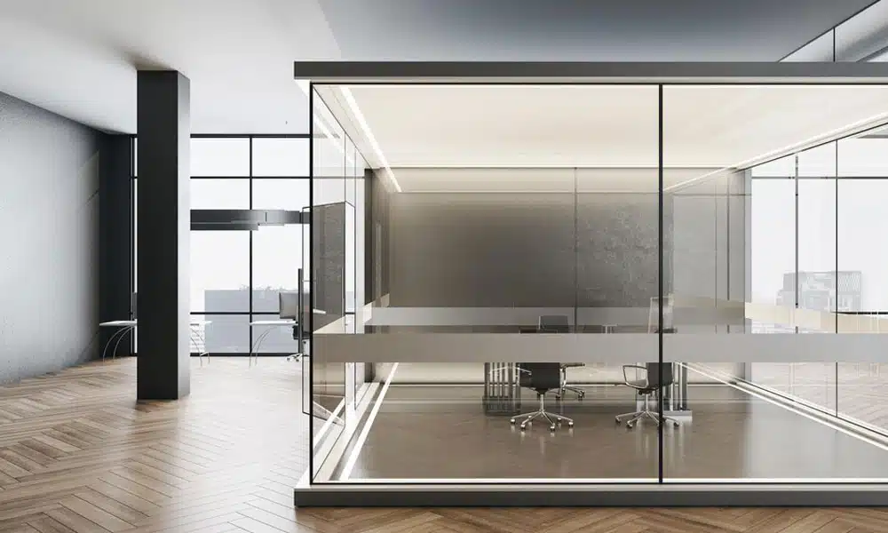 پارتیشن شیشه ای فریم لس