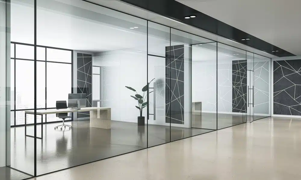 پارتیشن شیشه ای فریم لس