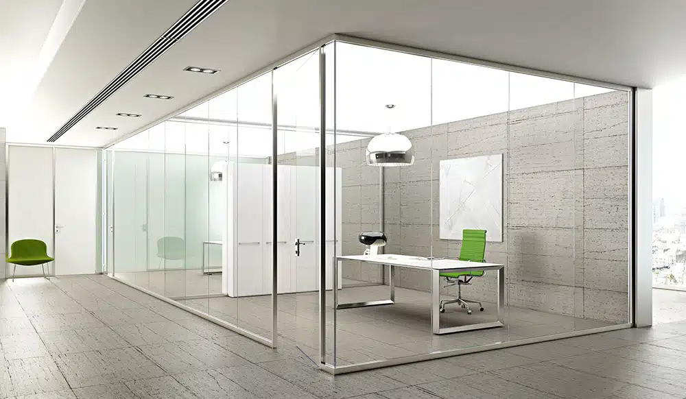 پارتیشن شیشه ای تک جداره