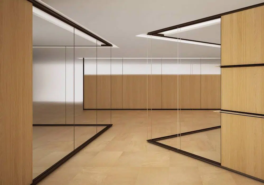 ترکیب پارتیشن شیشه ای با چوب