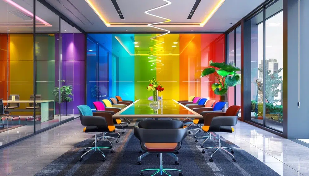 پارتیشن شیشه ای رنگی