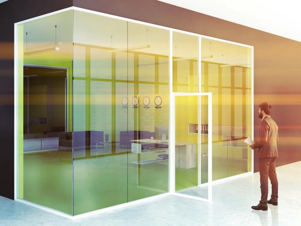 پارتیشن شیشه ای رنگی سبز