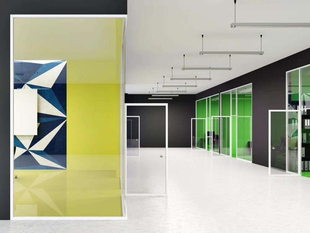 پارتیشن شیشه ای رنگی