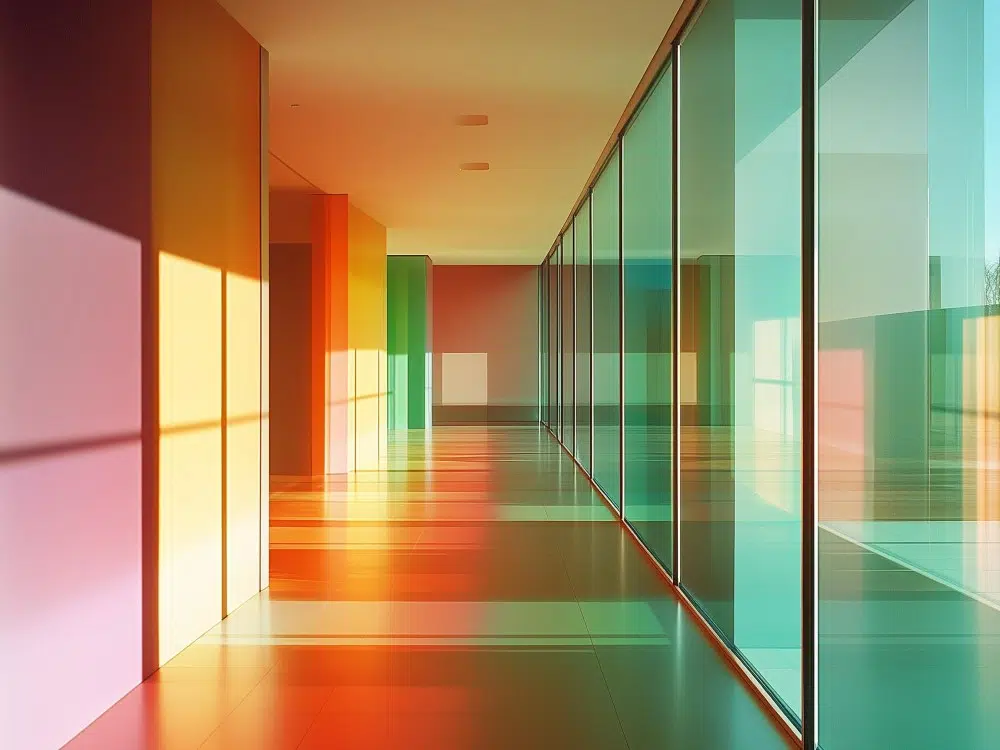 پارتیشن شیشه ای رنگی