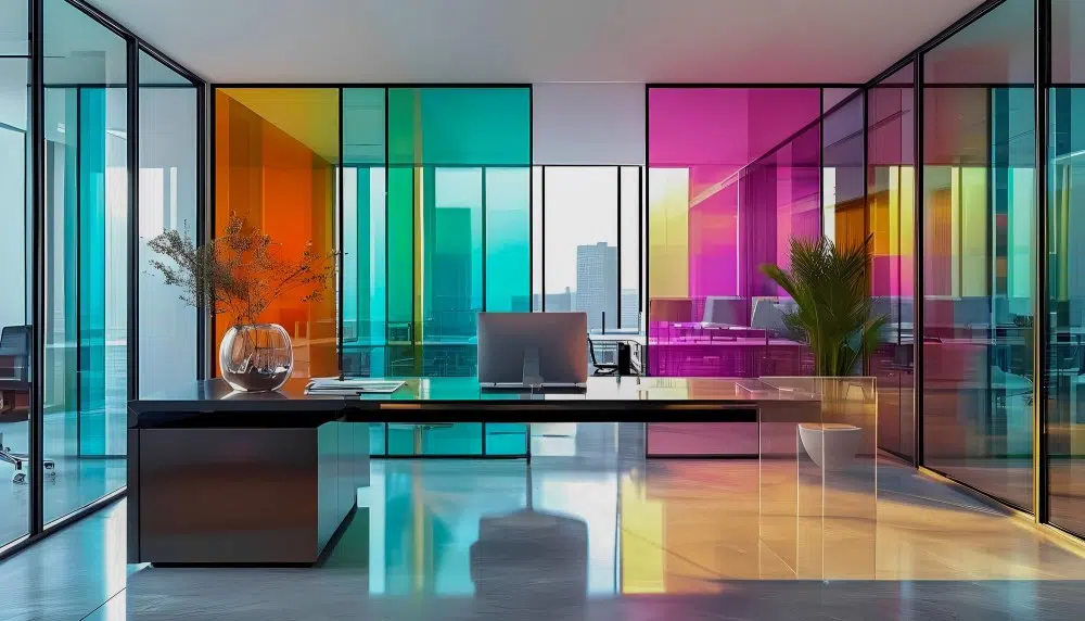 پارتیشن شیشه ای رنگی