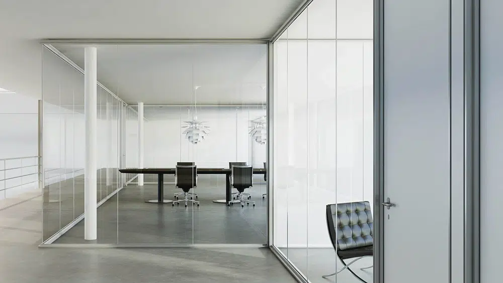 پارتیشن شیشه ای فریم لس