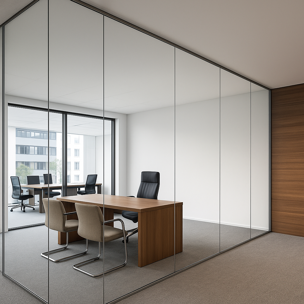 پارتیشن شیشه ای فریم لس