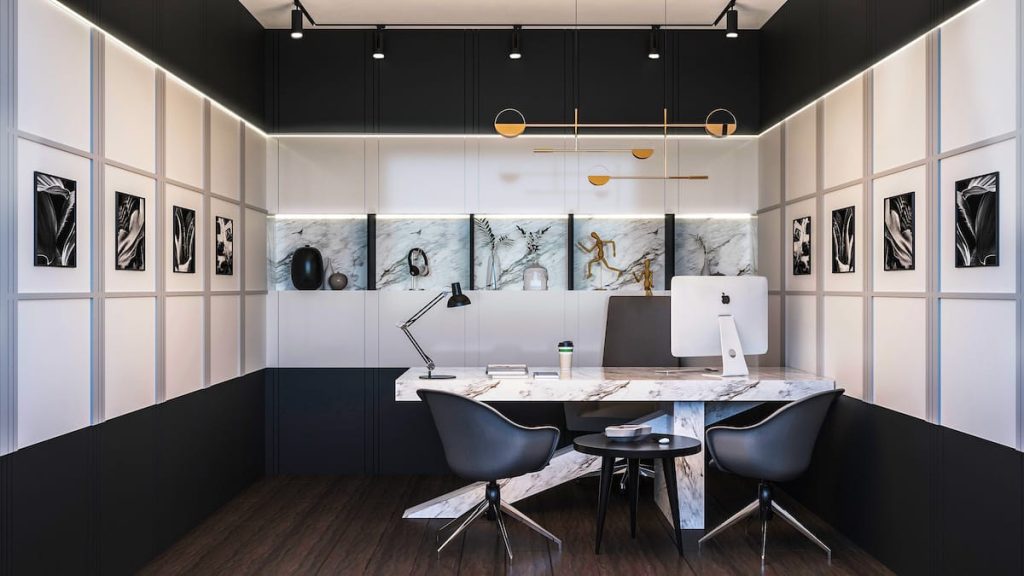 دکوراسیون دفتر کار ساده و شیک